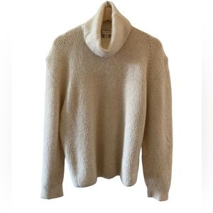 New! Topshop turtleneck ribbed knit sweater, ivory, size women's 12